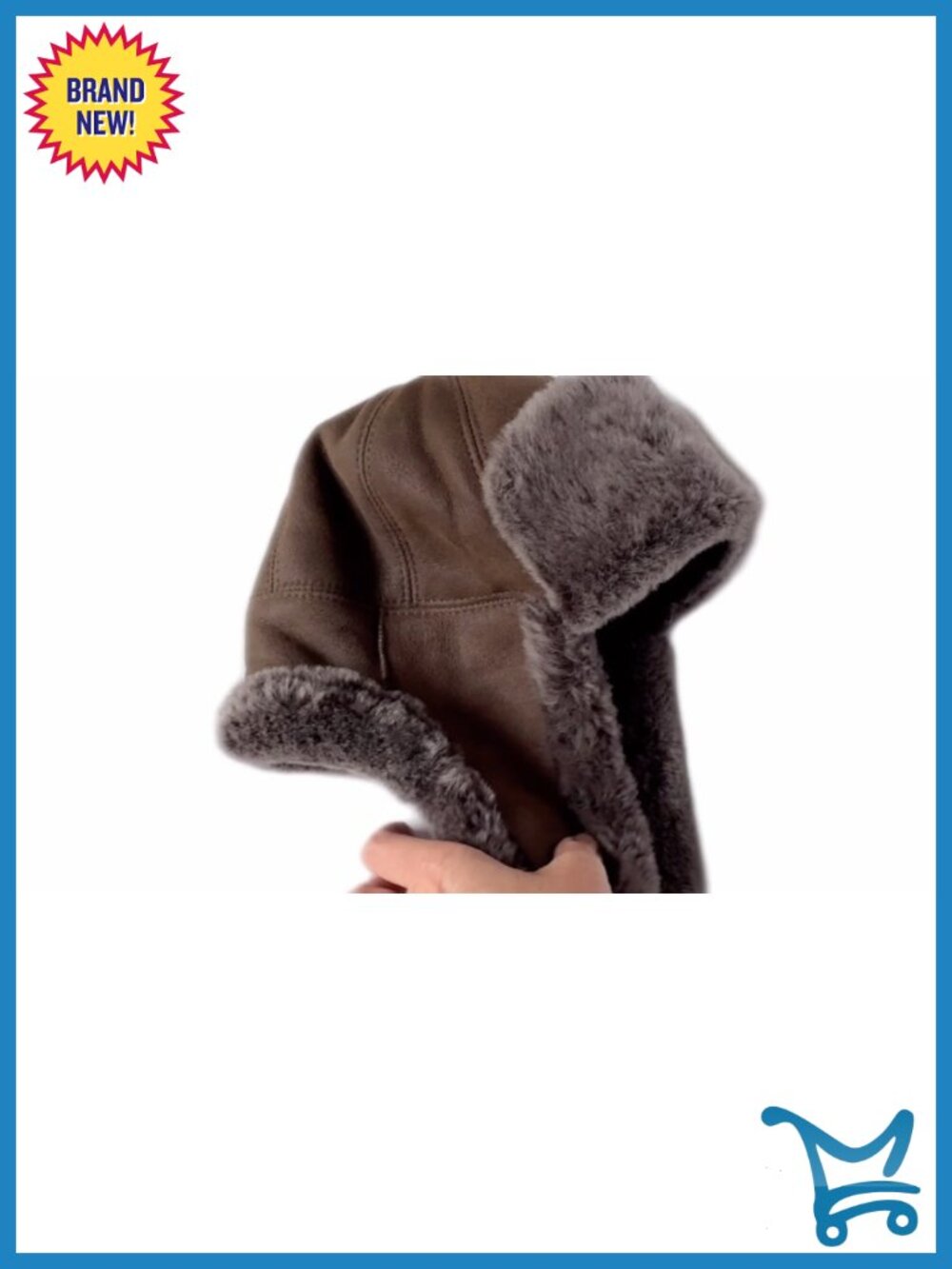 Handmade Sheepskin Leather Trapper Hat with Fur Lined Ear Flaps - Picture 6 of 6